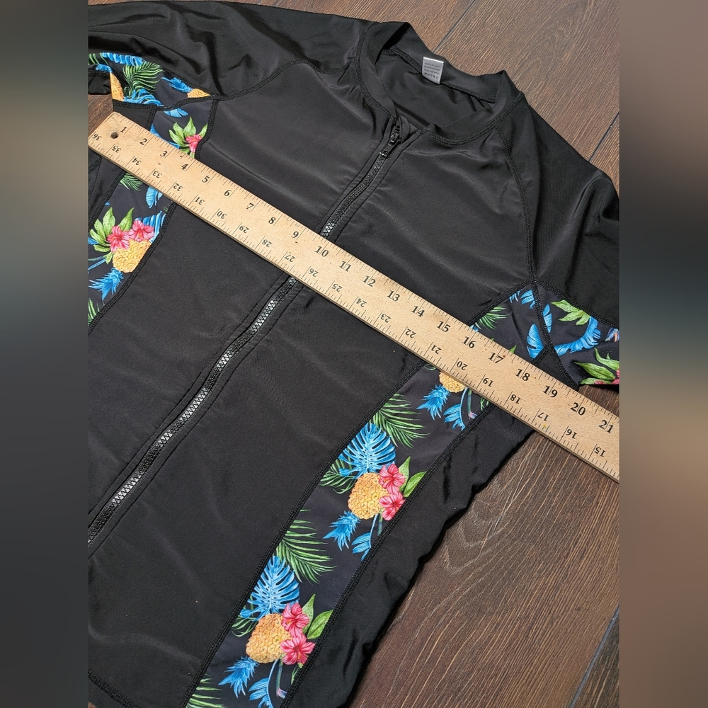 Tropical Floral Pineapple Rash Guard Swim Shirt Size XL NWOT - Picture 3 of 6